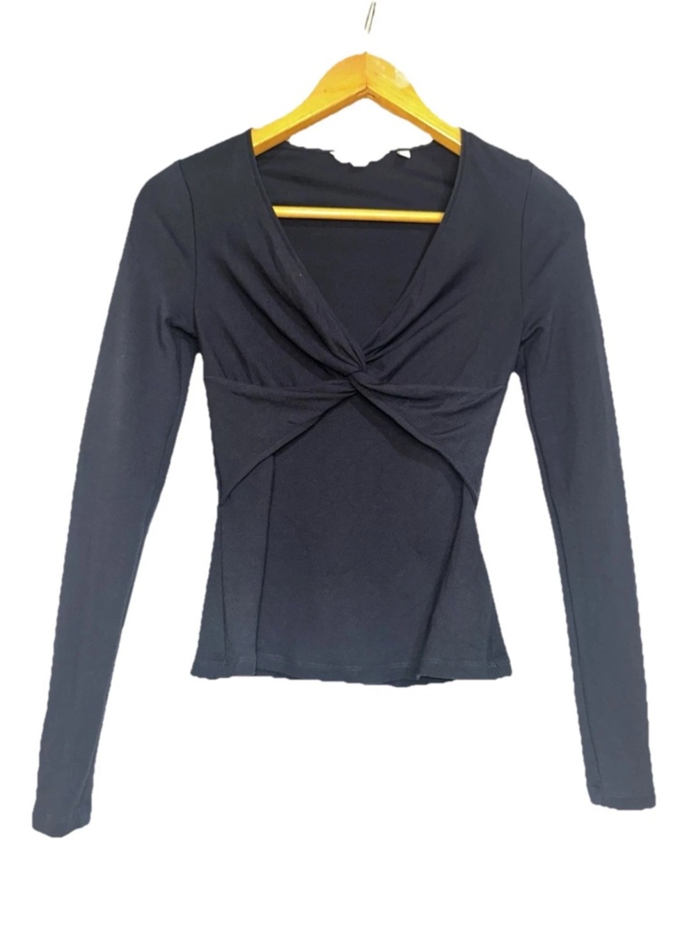 Boden Women’s Size 4 Twist Bust Long Sleeve Blouse Classic Elegant Preppy Navy - Picture 2 of 9